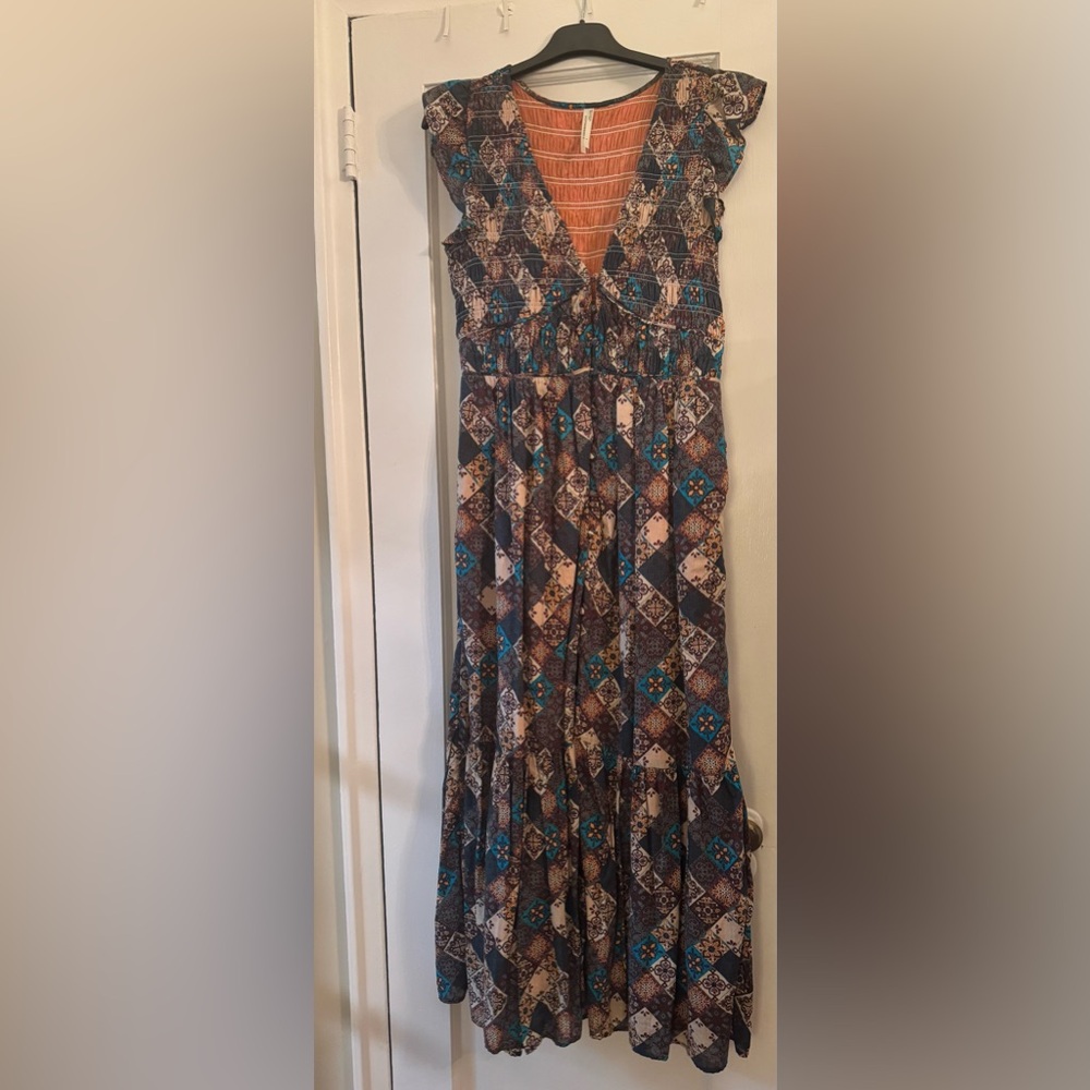 Anthropologie V-Neck Patterned Women's Dress